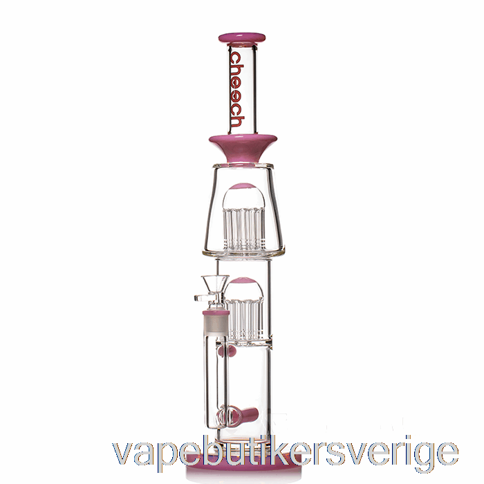 Vape Sverige Cheech Glas Dubbelträd Inline Bong Rosa